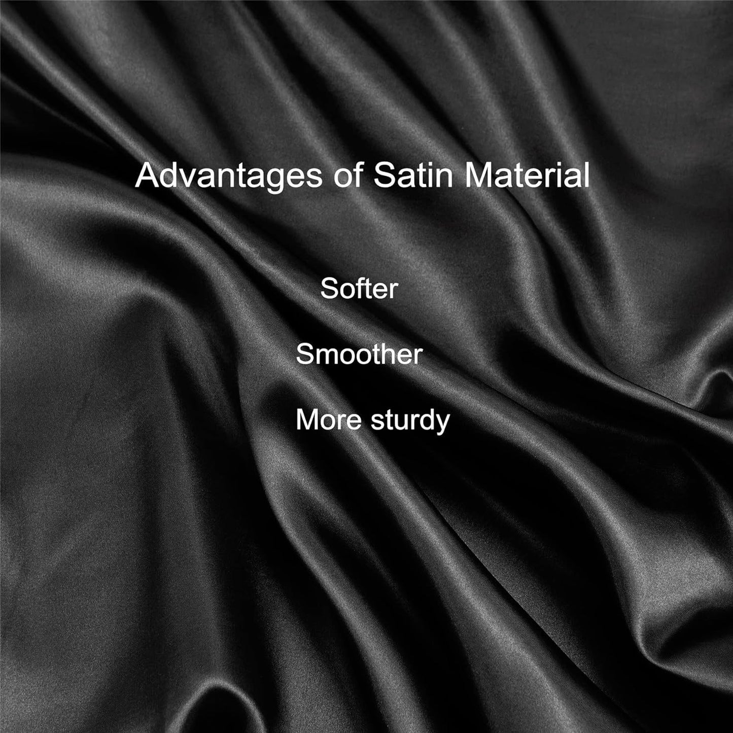 Satin Pillowcase Set - 2 Black Queen Size Pillowcases, 1 Eye Mask, 1 Scrunchie - Premium Silky Satin for Hair and Skin Protection, Hydrating and Reducing Friction