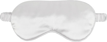 1 Pcs Silk Sleep Mask, Soft Eye Mask with Elastic Strap, Lightweight Blindfold for Men, Women, Travel, and Naps (White)