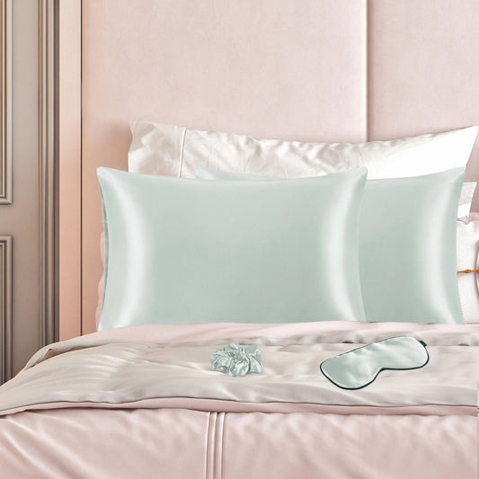 Set of 2 King (20"X36") Satin Pillowcase Durable&Soft Enveloped Gray